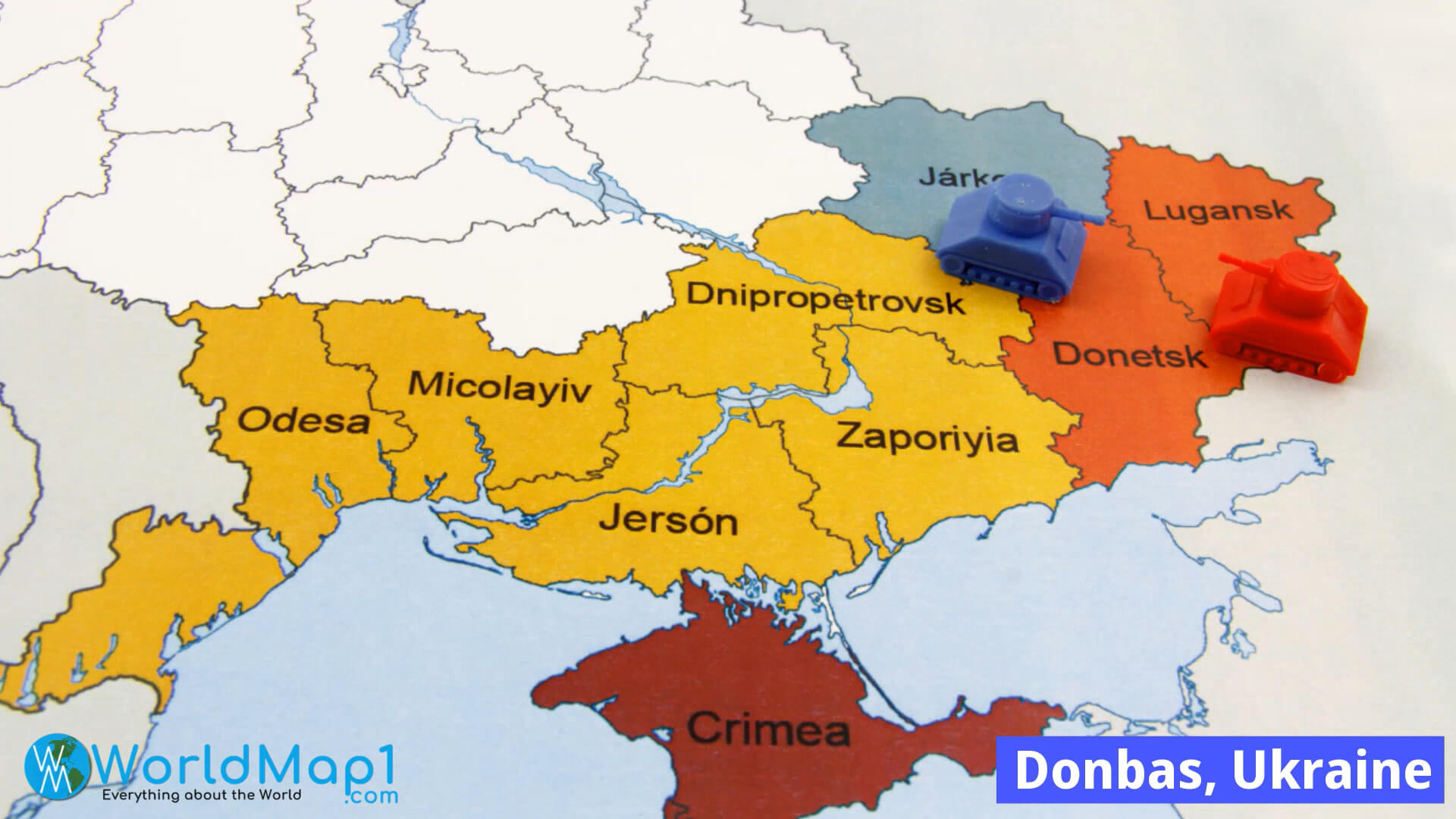 Karte von Donbass und Krim